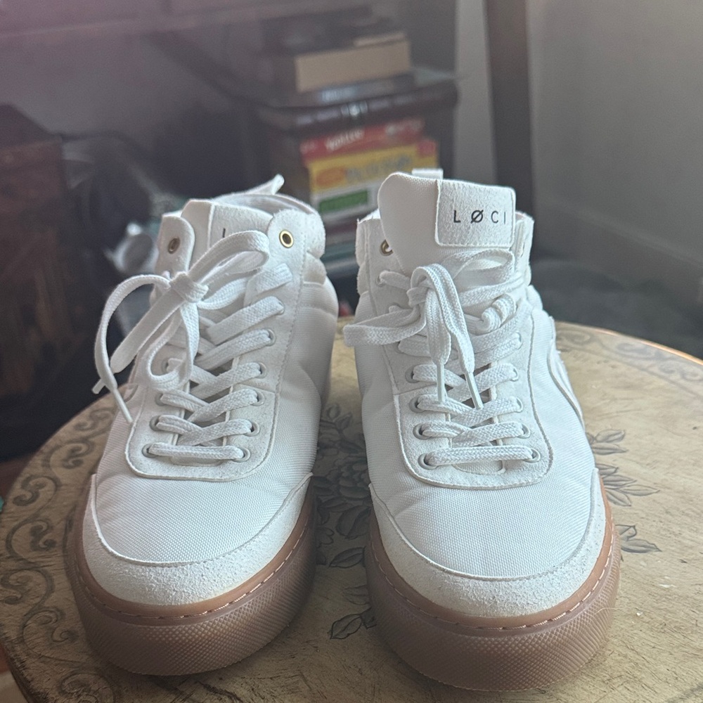 Women's White High-Top Sneakers